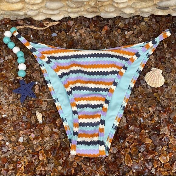 NWOT New L*space Printed Stripe Jay Bikini Bottom Large Summer Beach Vacation - Picture 6 of 8